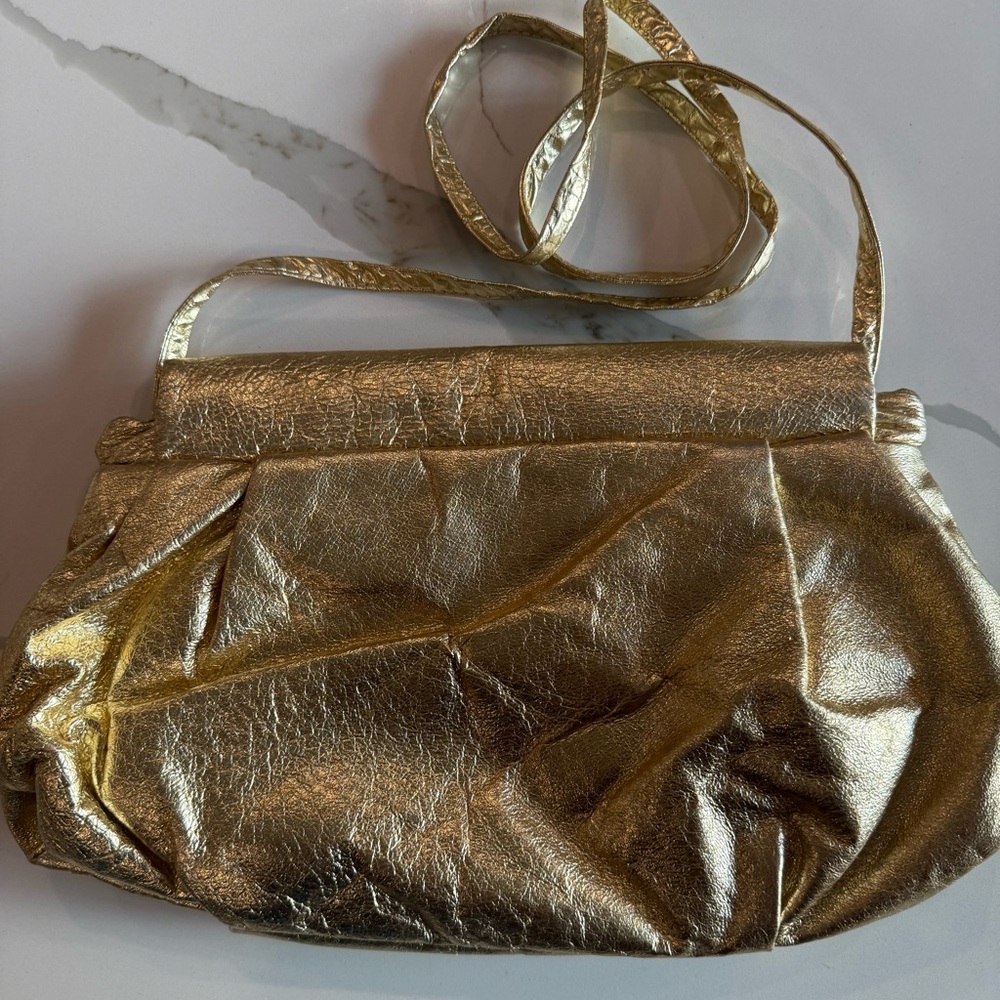 MOON BAGS-vintage 80’s-90’s gold lame Patricia Smith Design made in Milwaukee - Picture 3 of 10